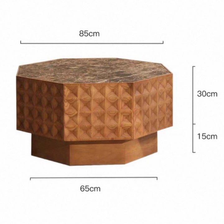ROFIEL Rustic Marble Coffee Table - Radical Homes Singapore