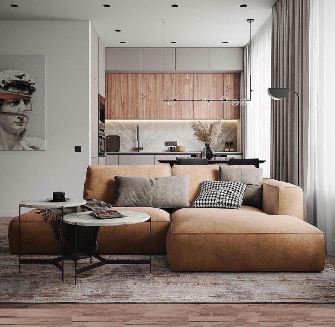 NOTION Sectional Scratch Resistant Double Chaise Sofa - Radical Homes Singapore