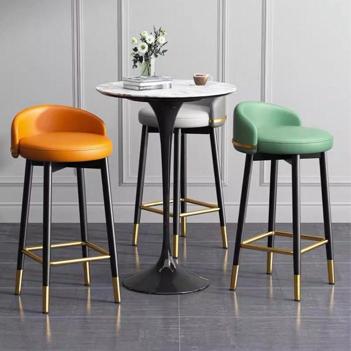 KORVEN Modern Leather Bar Stool - Cassa Haus Singapore