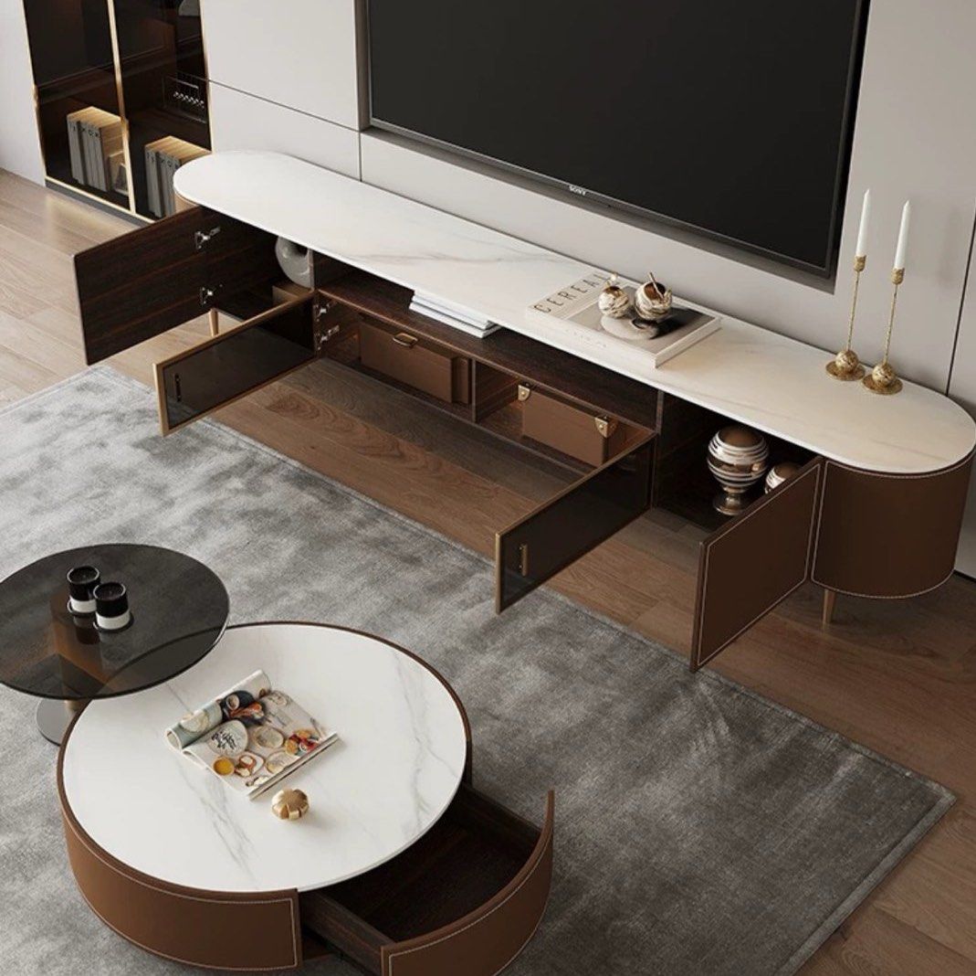 JALTE Modern Leather TV Console - Radical Homes Singapore
