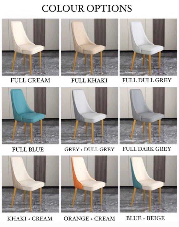 AEDA Modern Leather Dining Chair - Radical Homes Singapore