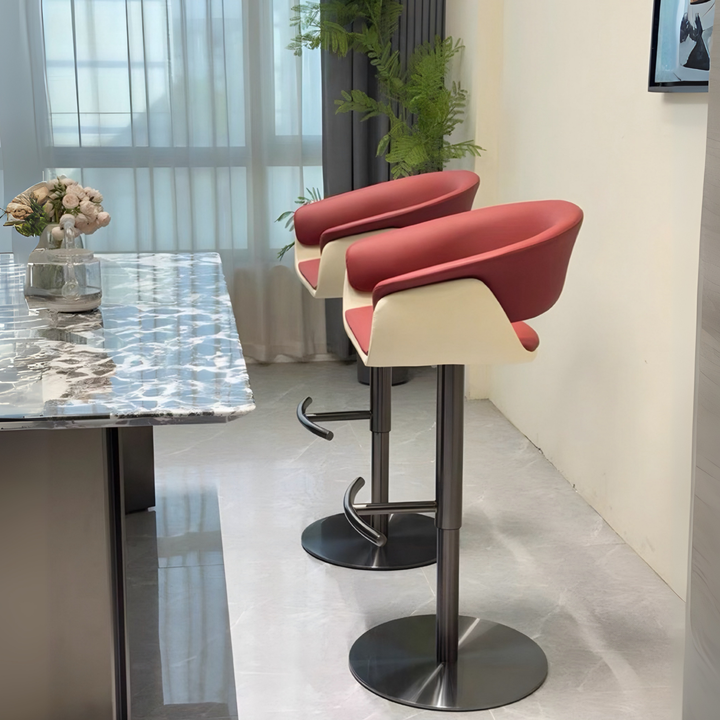 TAMSA Modern Leather Bar Stool - Radical Homes Singapore