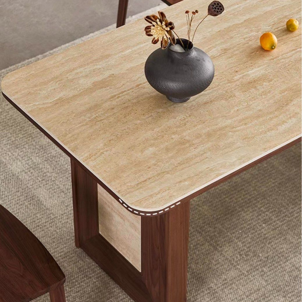 WADI Modern Travertine Dining Table - Radical Homes Singapore