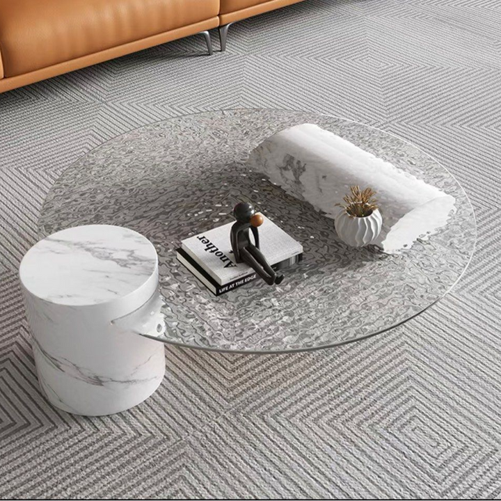 TATUM Modern Glass Coffee Table - Radical Homes Singapore