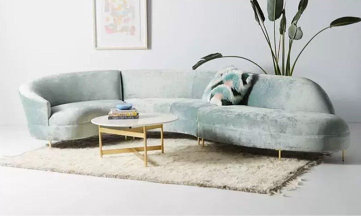 AMARISQUE Modern Curve Velvet Sofa - Cassa Haus Singapore
