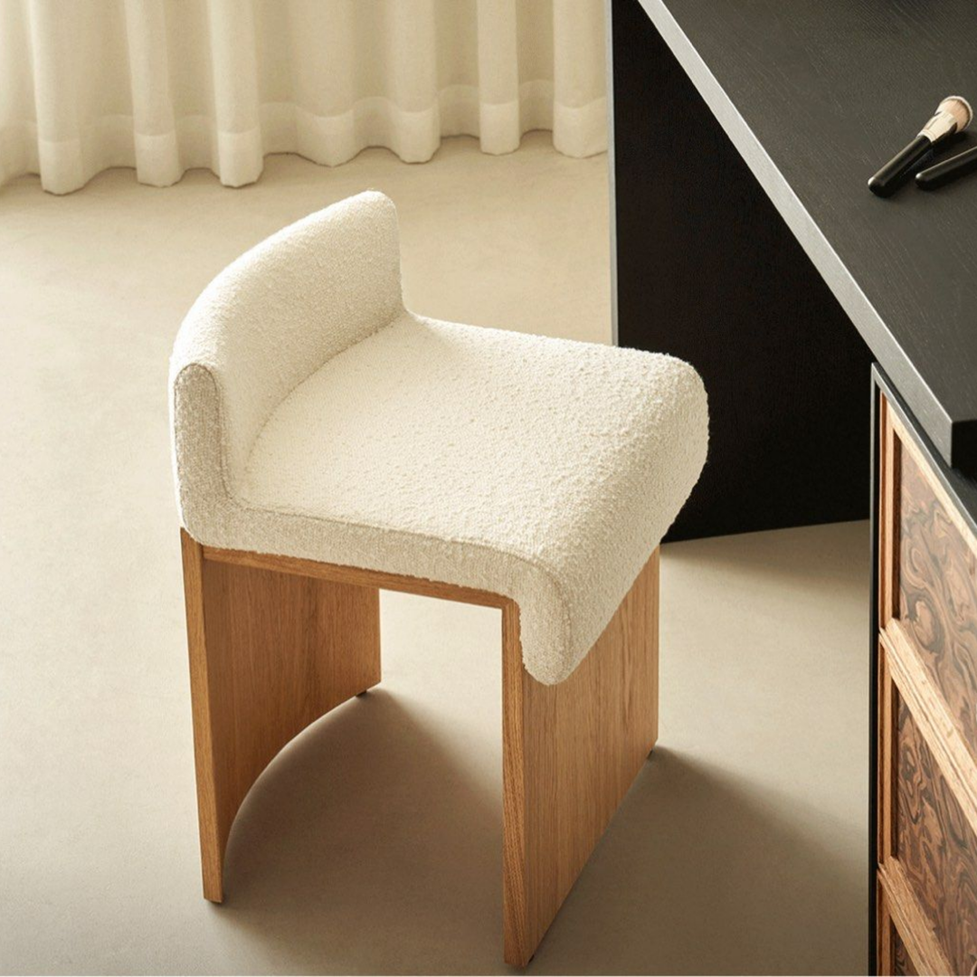GHAIL Modern Solid Wood Vanity Stool - Radical Homes Singapore