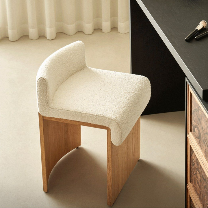 GHAIL Modern Solid Wood Vanity Stool - Radical Homes Singapore