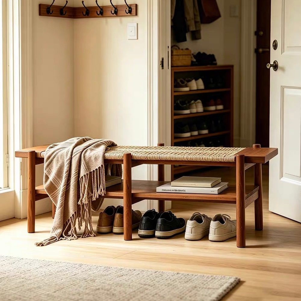 AUREVIA Rustic Rattan Bench - Cassa Haus Singapore