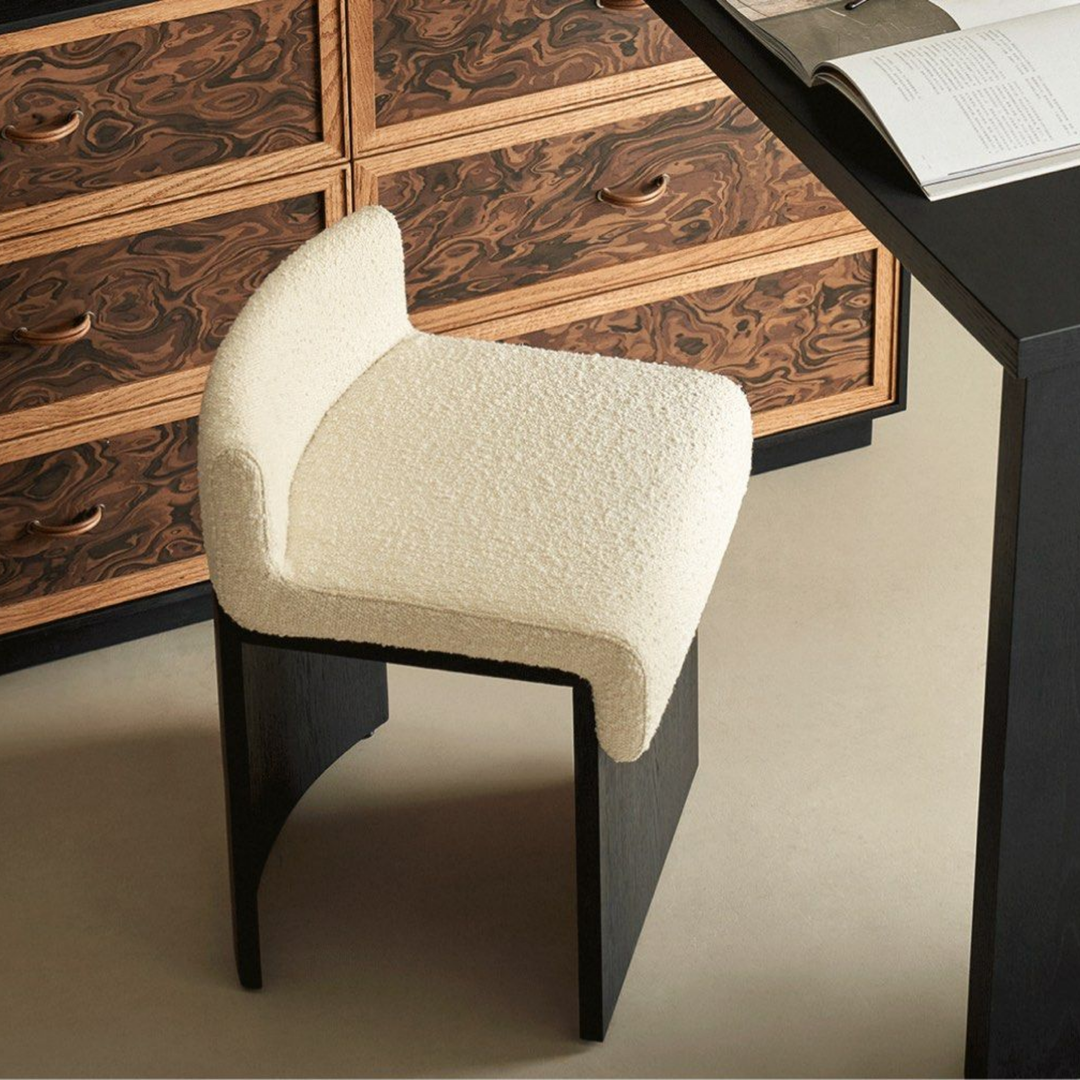 GHAIL Modern Solid Wood Vanity Stool - Radical Homes Singapore