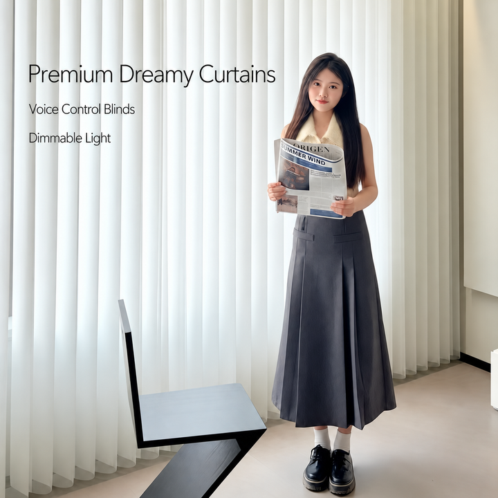 Smart Motorised Dream Curtains Vertical Sheer Blinds - Cassa Haus Singapore