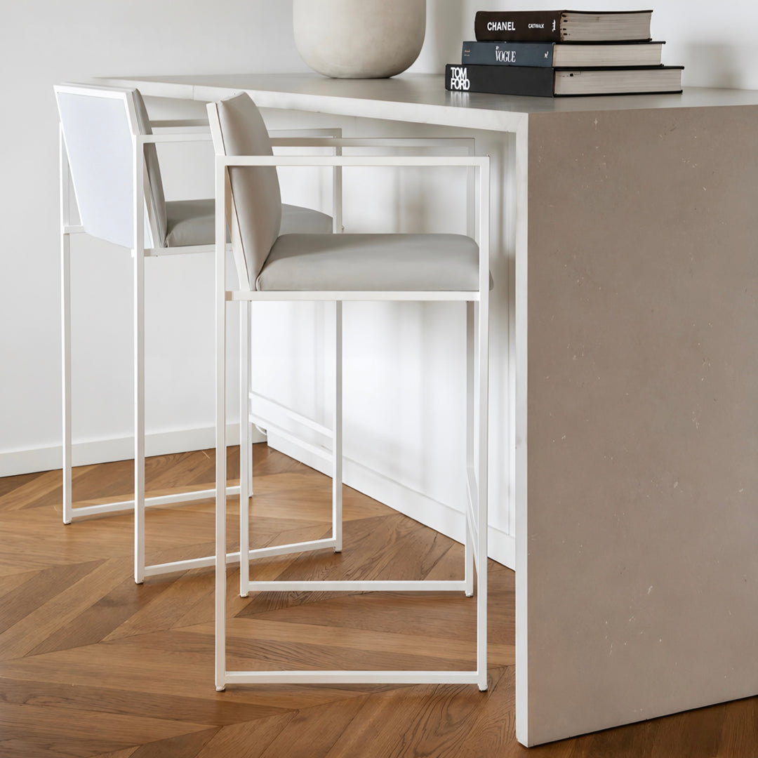 CAVIRO Modern Leather Bar Stool - Cassa Haus Singapore