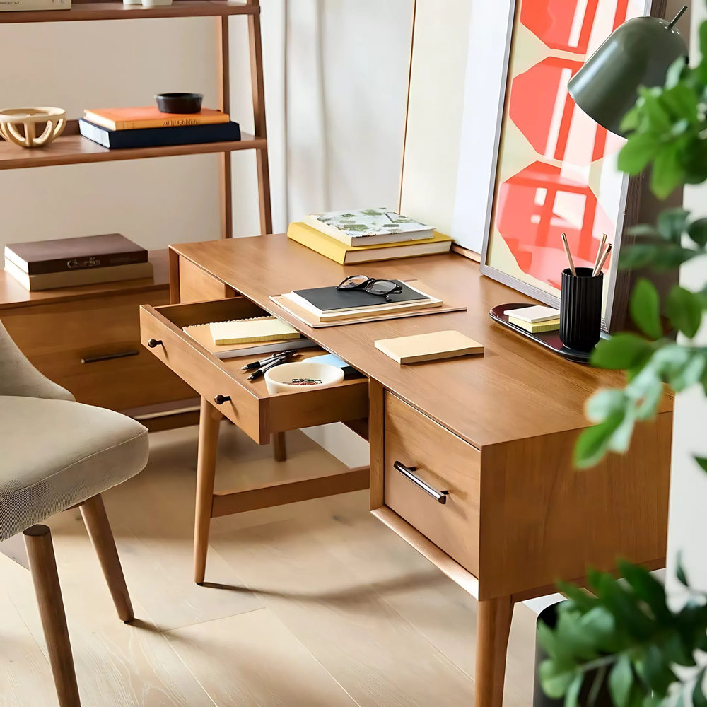 LENDEN Modern Solid Wood Study Table - Radical Homes Singapore