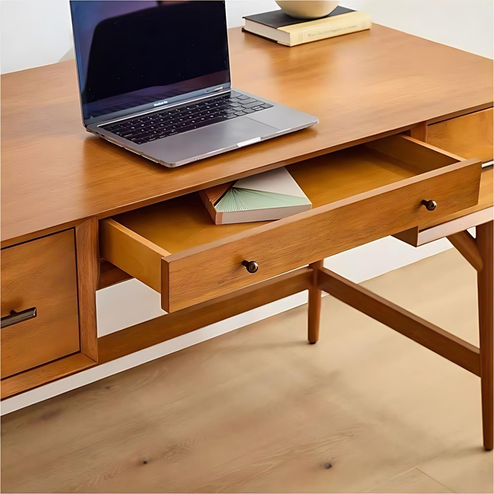 LENDEN Modern Solid Wood Study Table - Radical Homes Singapore
