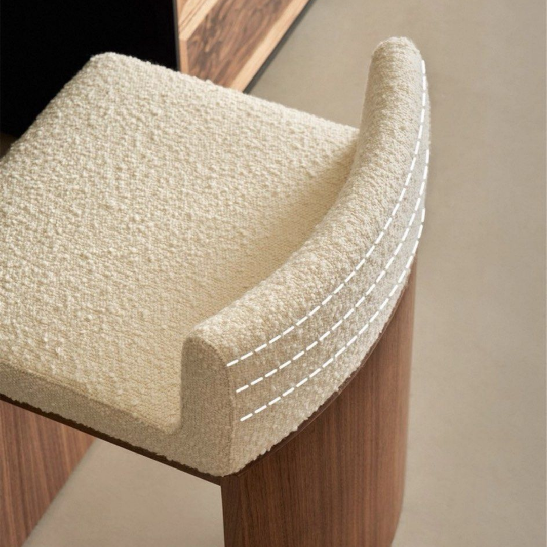 GHAIL Modern Solid Wood Vanity Stool - Radical Homes Singapore
