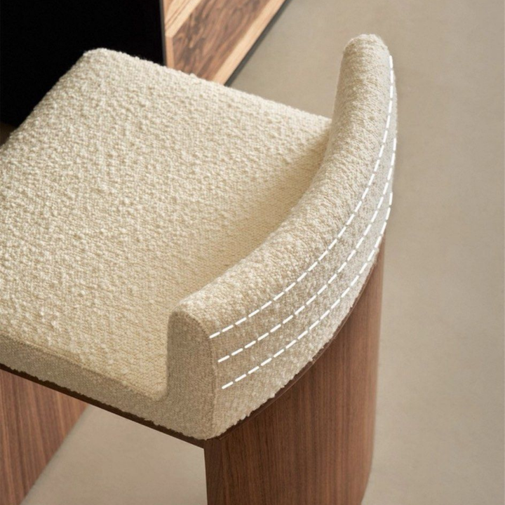 GHAIL Modern Solid Wood Vanity Stool - Radical Homes Singapore