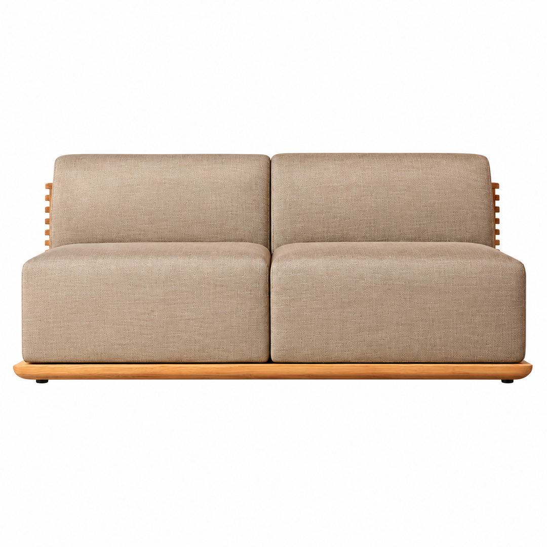 XELQORIA Modern Teak Outdoor Sofa