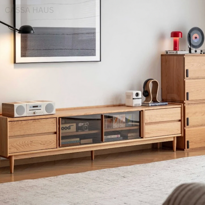 JUDAH Modern Solid Wood TV Console - Cassa Haus Singapore