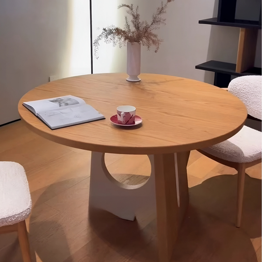 CIRRUS Modern Solid Wood Round Dining Table - Cassa Haus Singapore
