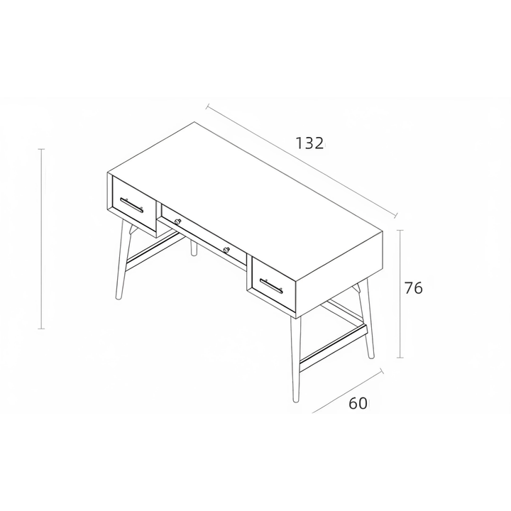 LENDEN Modern Solid Wood Study Table - Radical Homes Singapore