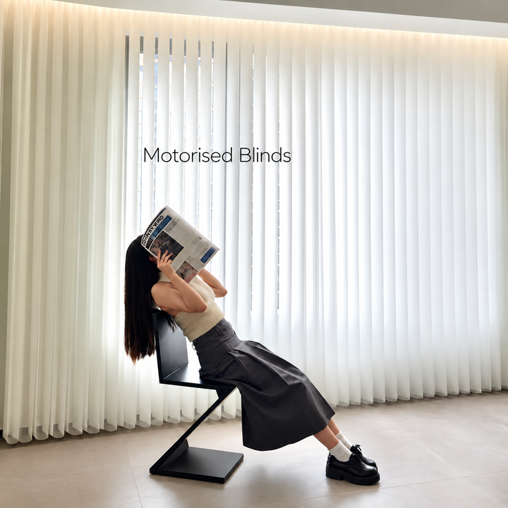 Smart Motorised Dream Curtains Vertical Sheer Blinds - Cassa Haus Singapore