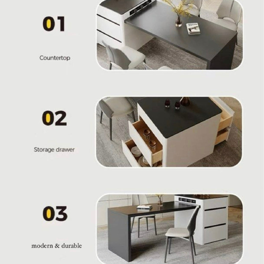 KIRKLAND Modern Island Dining Table (Instock) - Radical Homes Singapore
