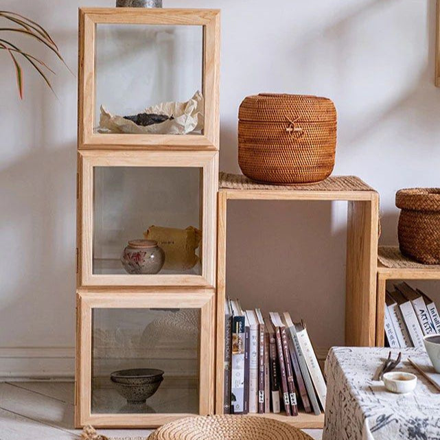 DANBY Solid Wood and Glass Display Cabinet - Radical Homes Singapore