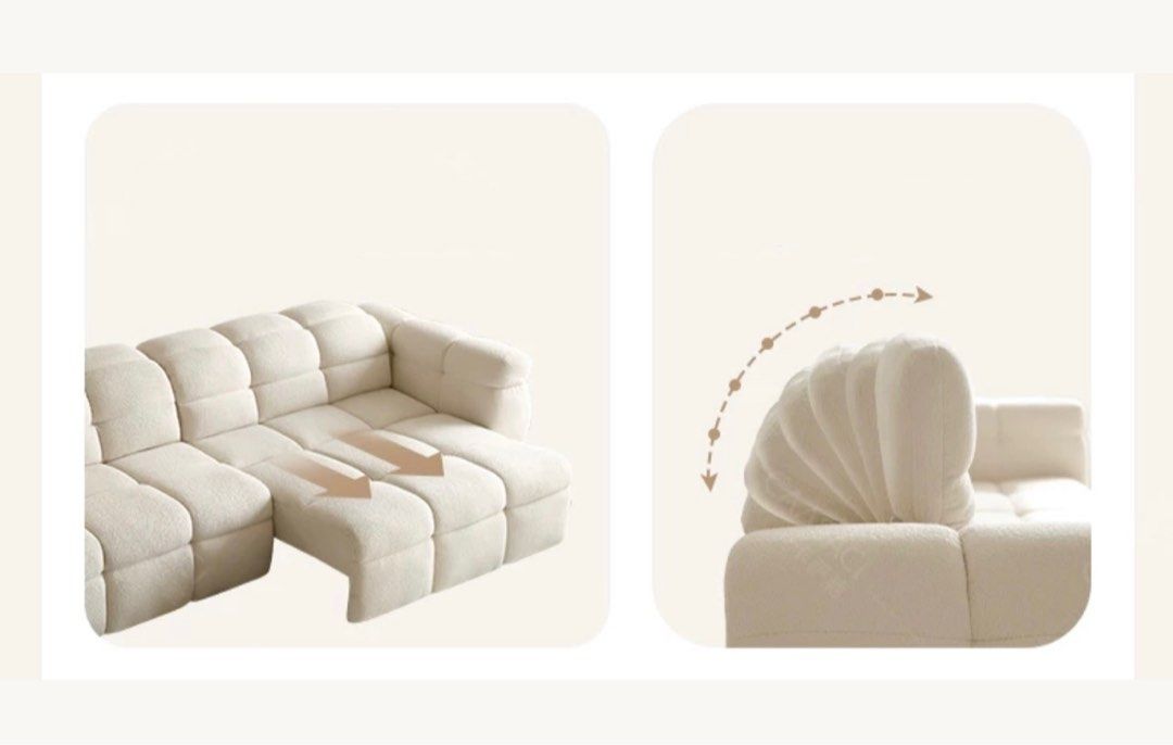 KELS Modern Electric Motorised Boucle Sofa - Radical Homes Singapore