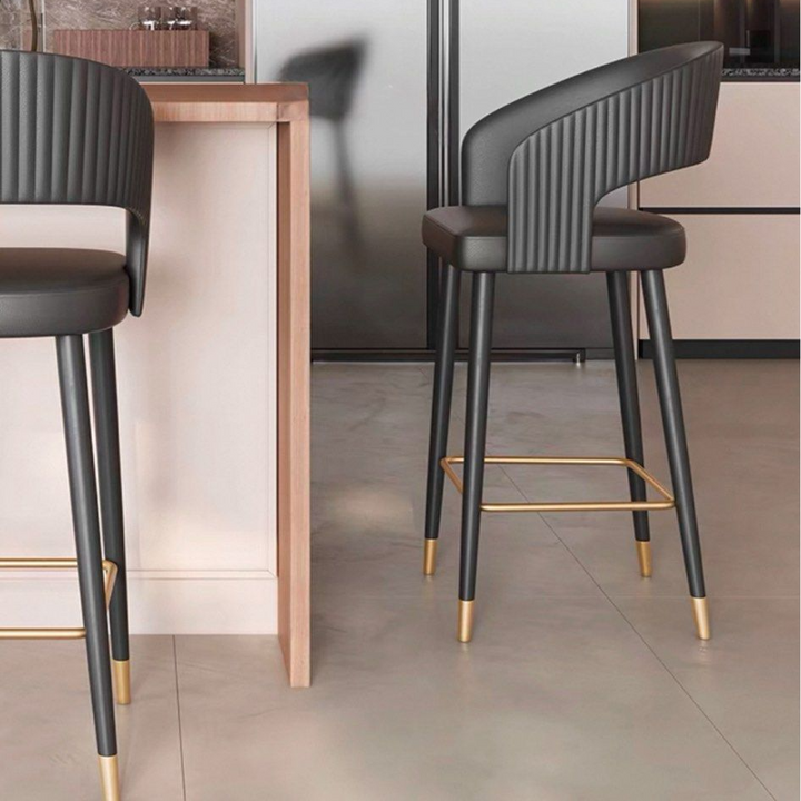DAXTON Modern Leather Bar Stool - Cassa Haus Singapore