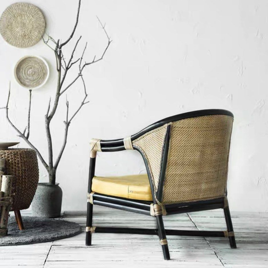 ROSEHAVEN Vintage Rattan Lounge Chair - Cassa Haus Singapore