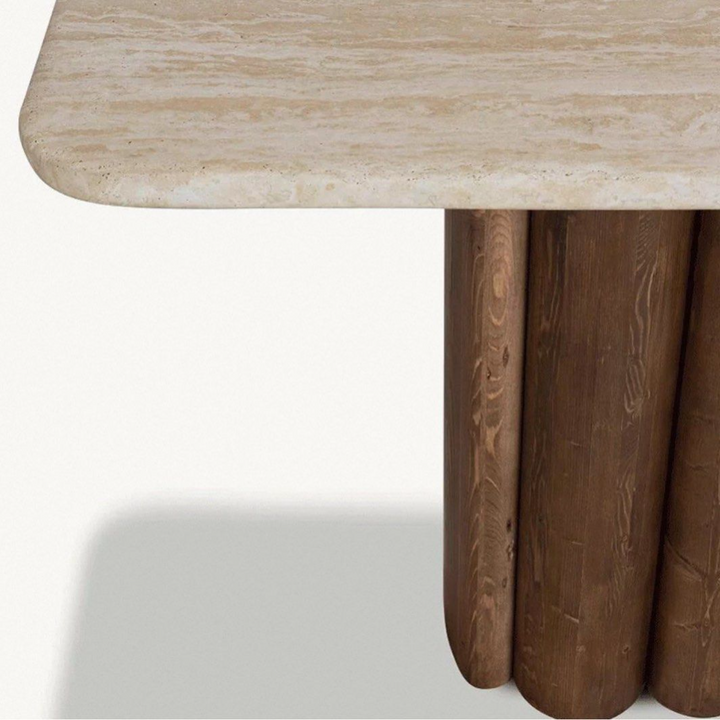 FOREI Modern Travertine Console Table - Radical Homes Singapore