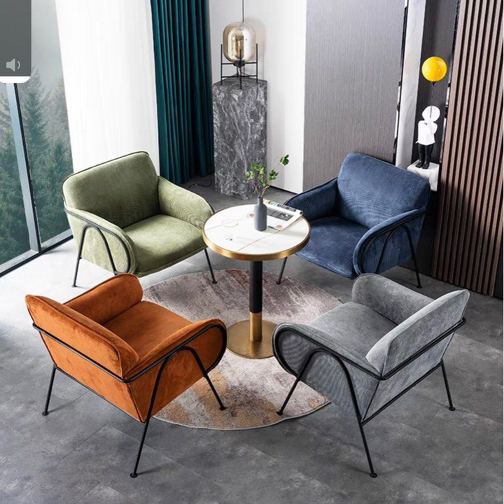 KAYLA Modern Velvet Lounge Chair - Radical Homes Singapore