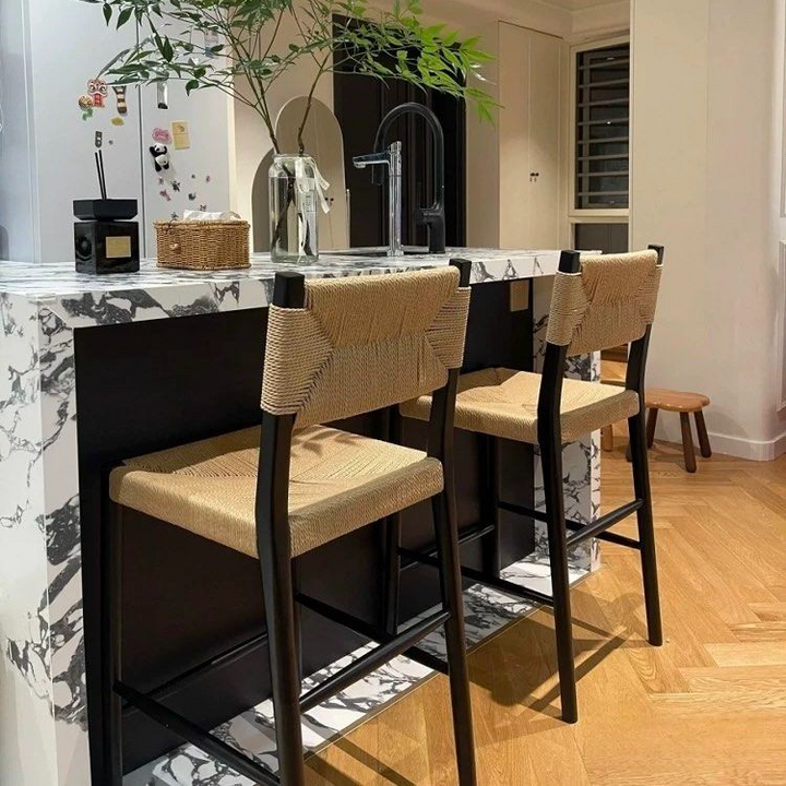 KEVAE Rustic Rattan Bar Stool - Radical Homes Singapore