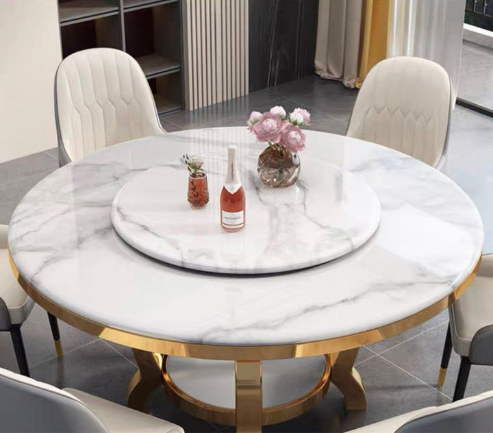 LUNETTE Modern Round Marble Dining Table - Cassa Haus Singapore