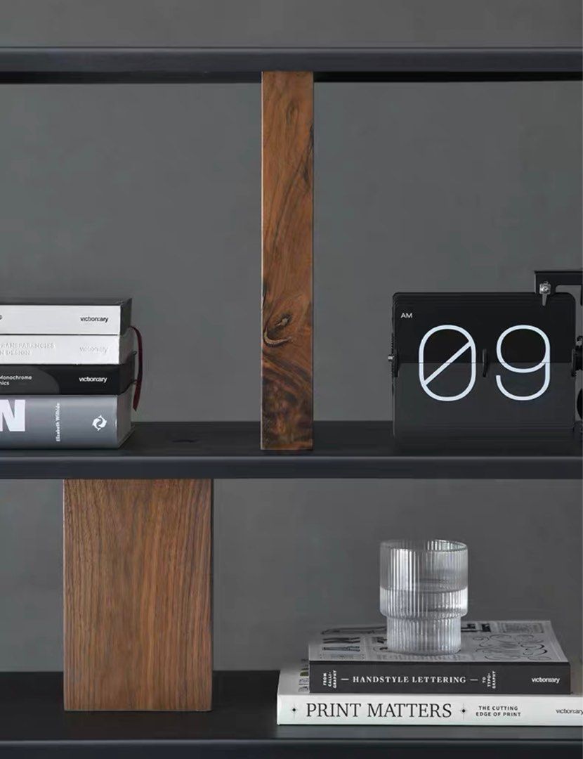 NEIVA Modern Walnut Display Shelf - Radical Homes Singapore