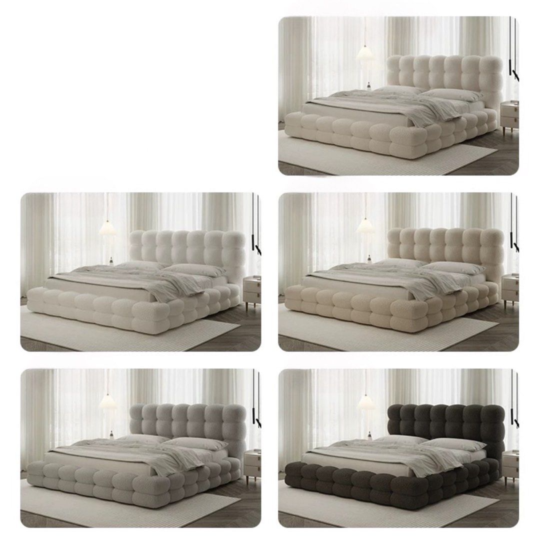 BREON Modern Boucle Storage Bedframe - Radical Homes Singapore