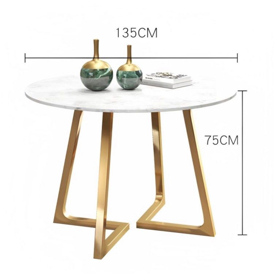 ROTONDA Modern Round Marble Dining Table - Cassa Haus Singapore