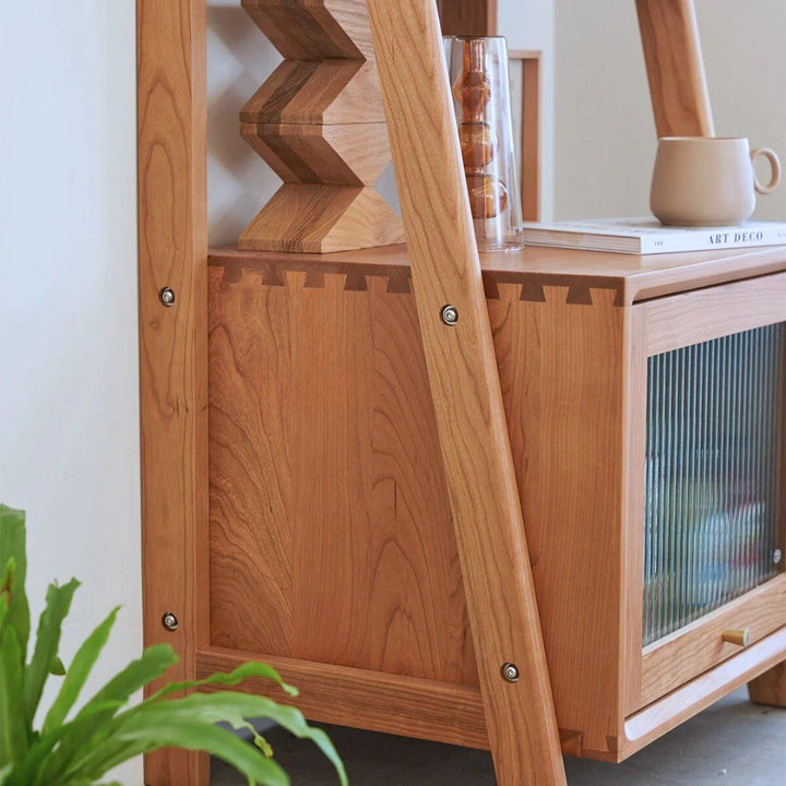 ANSELMO Wood Bookshelf With Storage - Radical Homes Singapore