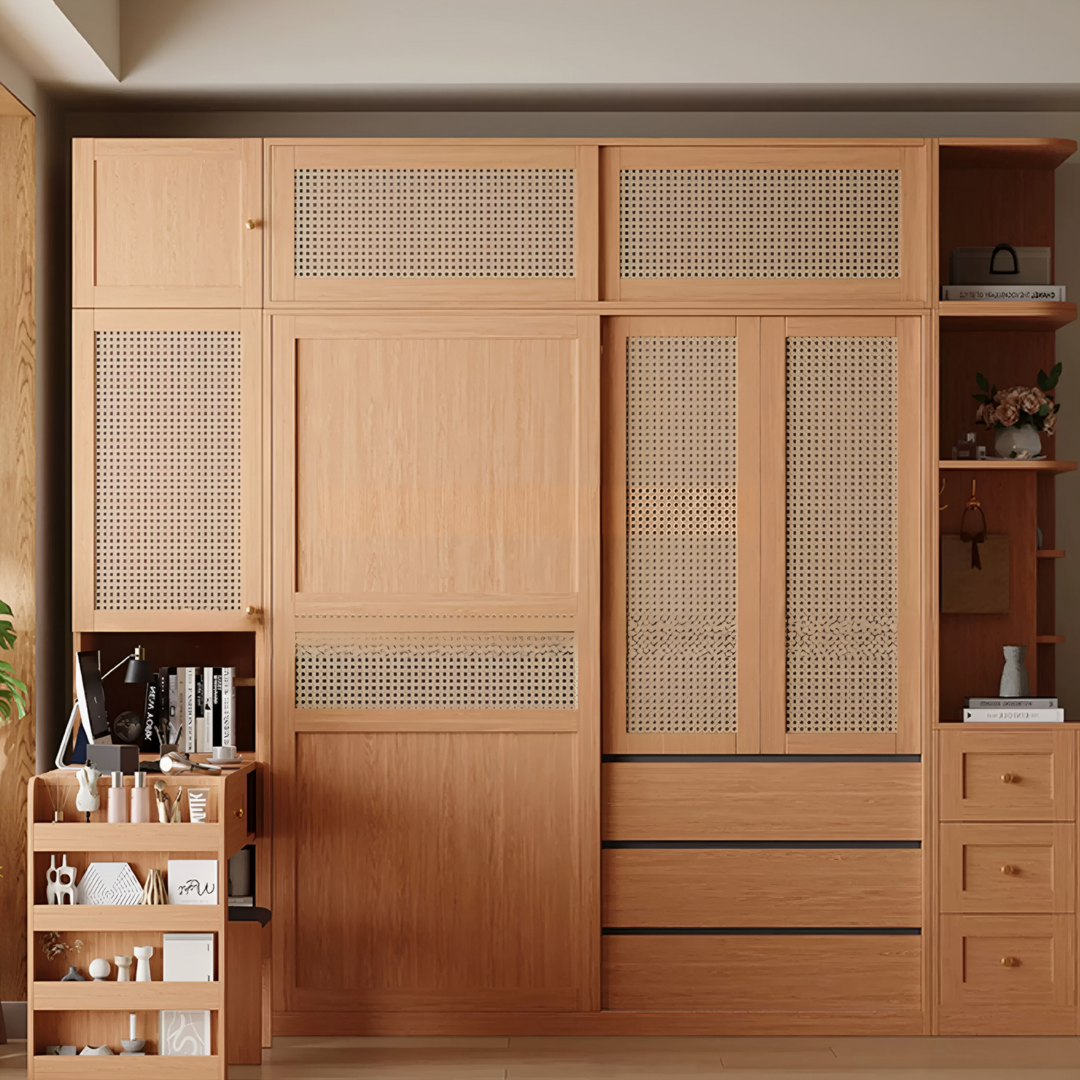 FLORENZO Rustic Solid Wood Wardrobe