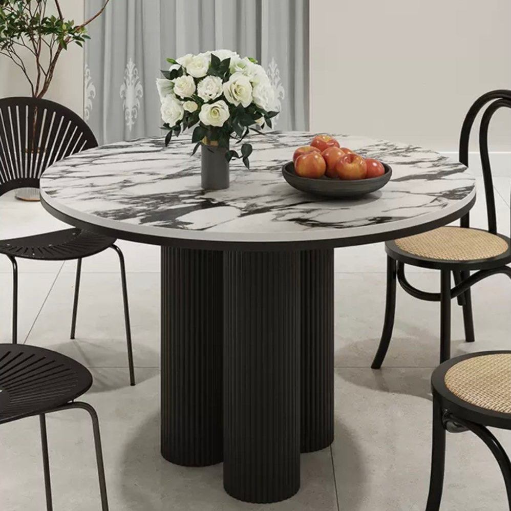 LOPEZ Round Marble Dining Table - Radical Homes Singapore