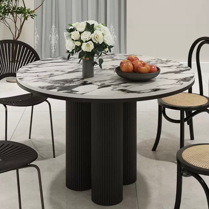 LOPEZ Round Marble Dining Table - Radical Homes Singapore
