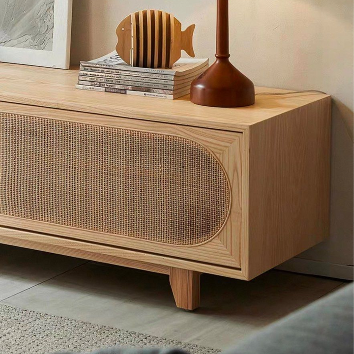 FACIRE Rustic Rattan TV Console - Radical Homes Singapore