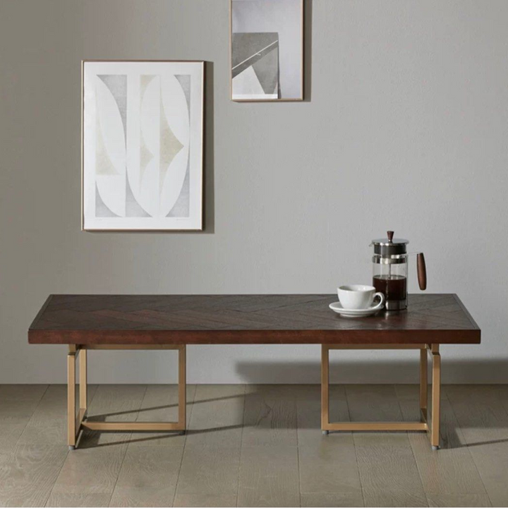 CHEVRON Herringbone Solid Wood Coffee Table - Cassa Haus Singapore