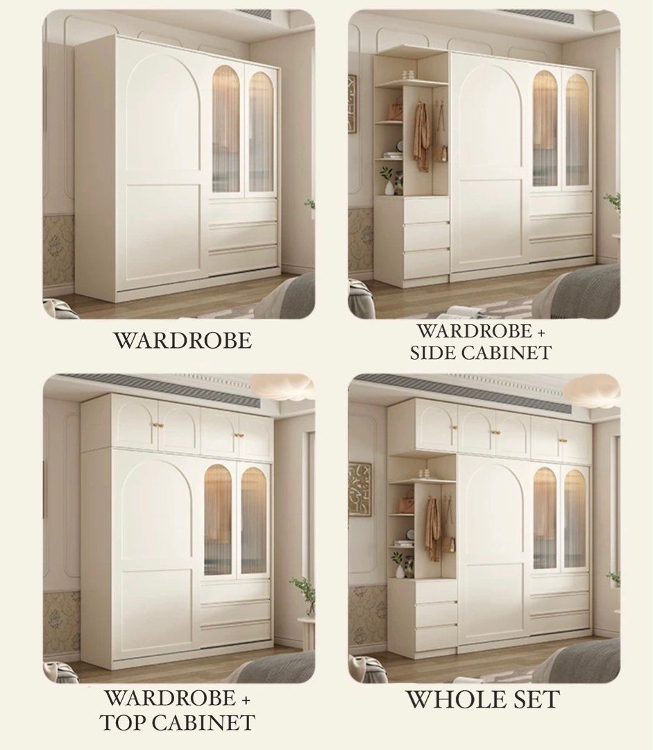 JENNIE Modern Cream Wardrobe - Radical Homes Singapore