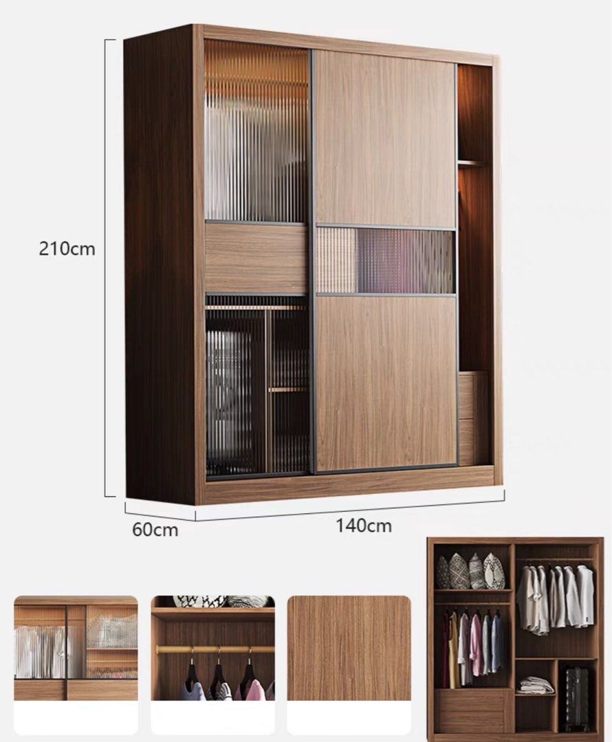 NERVA Modern Walnut Wardrobe - Radical Homes Singapore