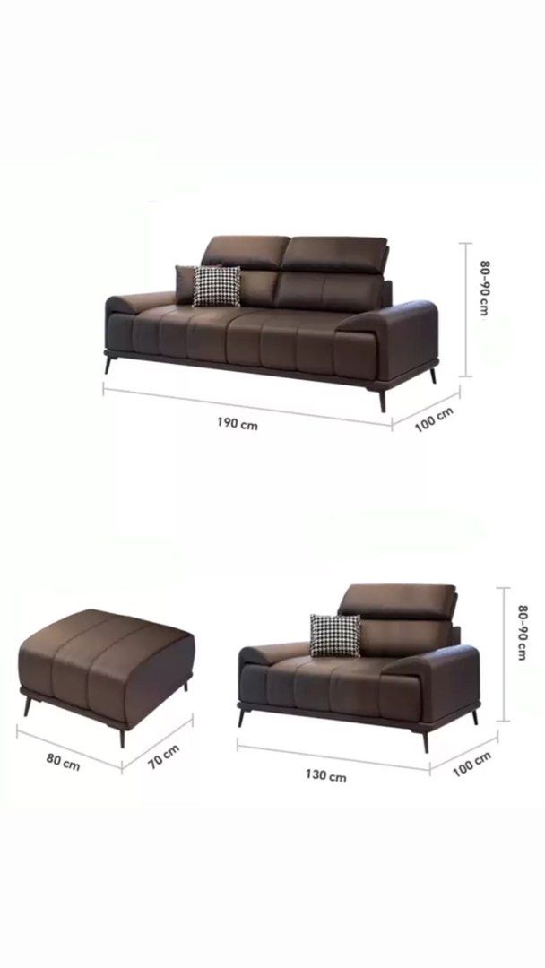 MELKA Modern Genuine Leather Sofa