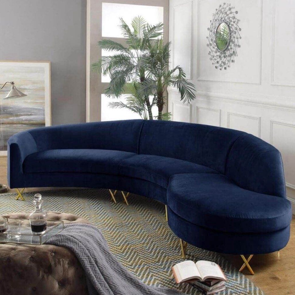 AMARISQUE Modern Curve Velvet Sofa - Cassa Haus Singapore