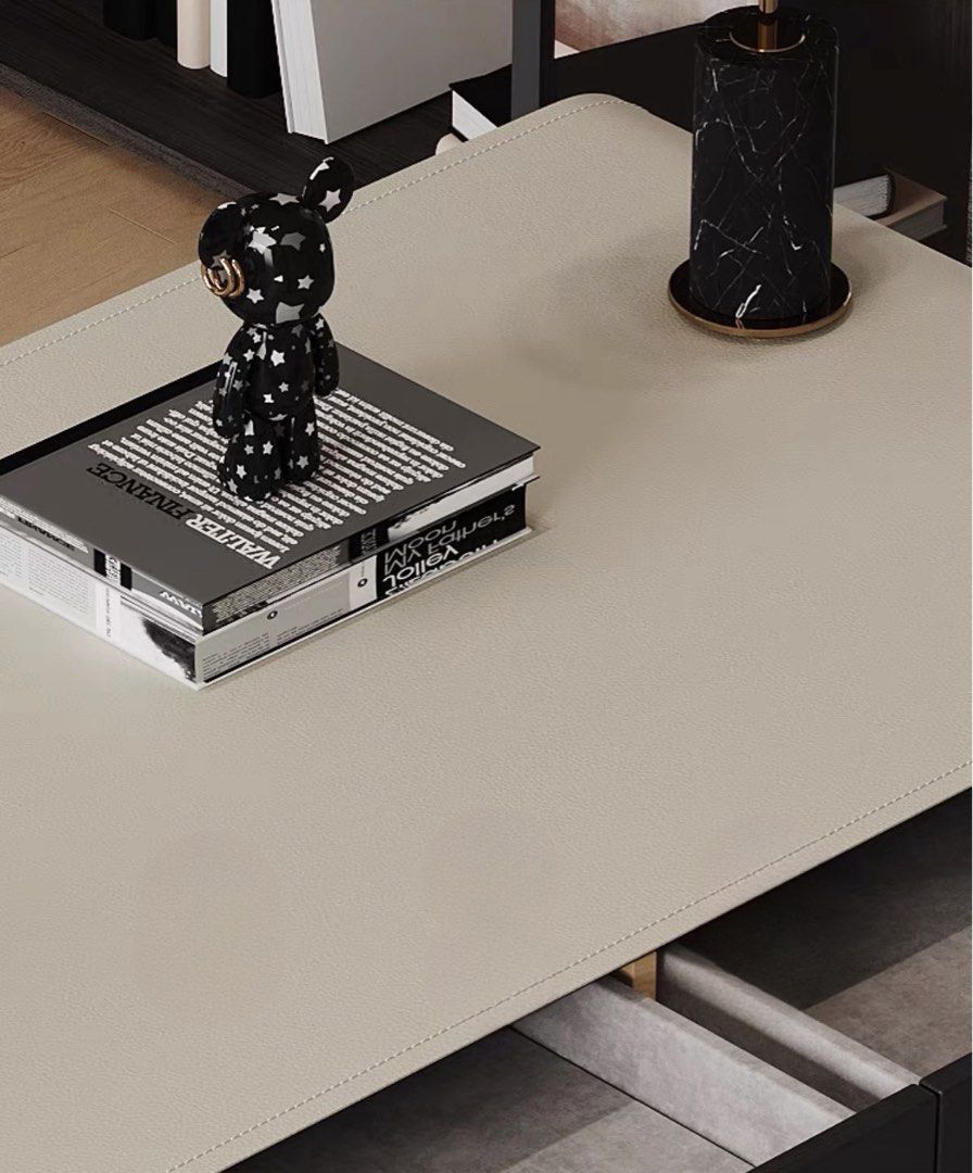 DALIA Modern Saddle Leather Study Desk - Radical Homes Singapore