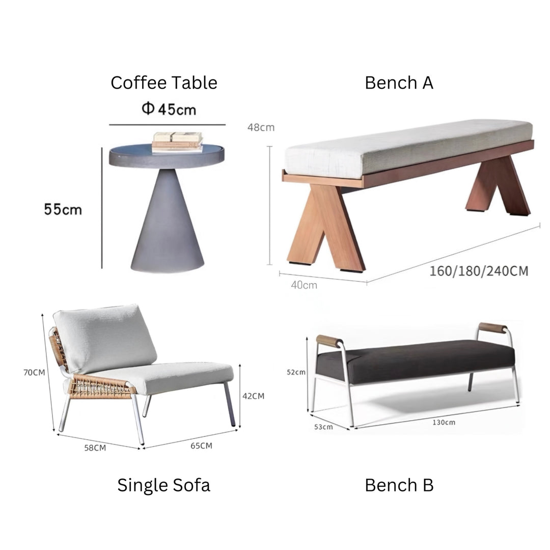 TARYQOVA Modern Outdoor Sintered Stone Dining Table and Chairs - Cassa Haus Singapore