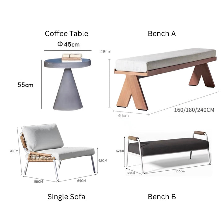 TARYQOVA Modern Outdoor Sintered Stone Dining Table and Chairs - Cassa Haus Singapore