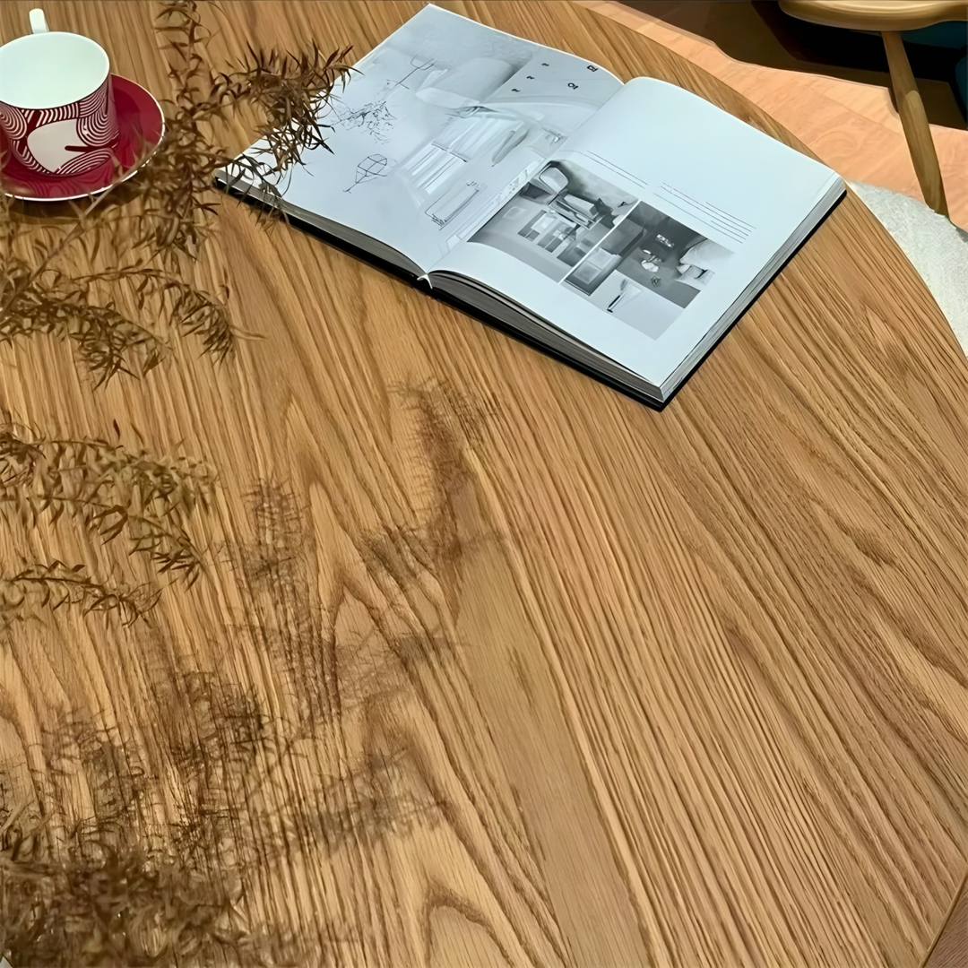 IVES Modern Solid Wood Round Dining Table - Radical Homes Singapore